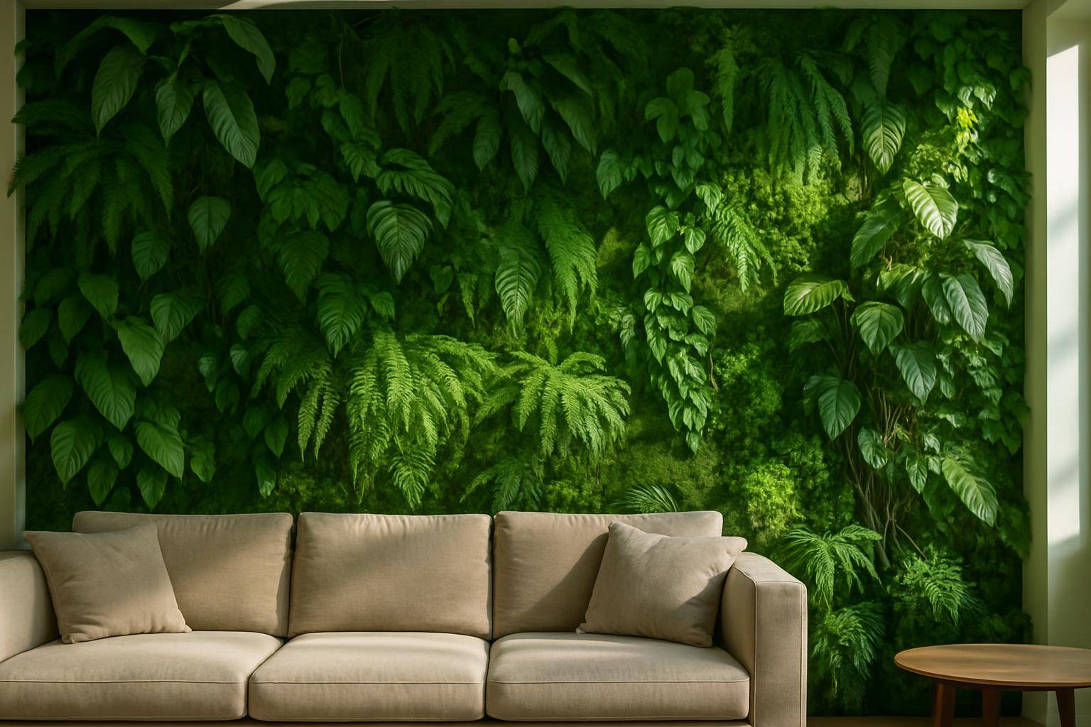 Zielone ściany wewnątrz domu – jak stworzyć żywy mural roślinny